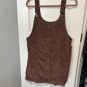 Brown Corduroy Women's overall dress